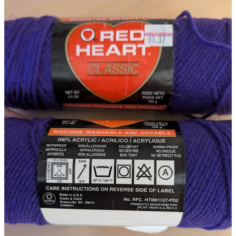 🦃Red Heart 588 Amethyst Yarn Lot - Picture 3 of 4